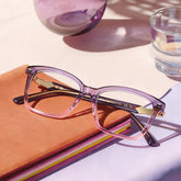 Theo Rectangle Grey Pink Glasses