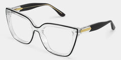 Mirta Square Black-Clear Glasses