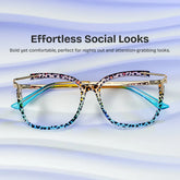 Sidibe Square Blue Leopard Glasses