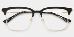 Cleo Browline Black Gold Glasses