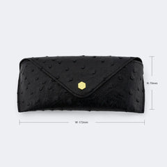 Ostrich Pattern Black Eyeglasses Bag