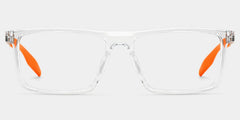 Active Rectangle Clear Orange Glasses