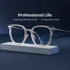 Cameron Square Clear Gold Glasses