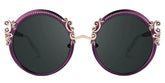 Nelida Round Purple Glasses