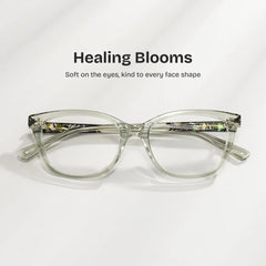 Cassia Green Rectangle Glasses