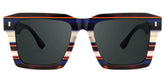 Kenish Square Blue White Glasses