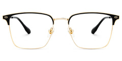 Dawson Browline Black Gold Glasses
