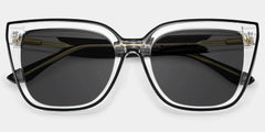 Mirta Square Black-Clear Glasses