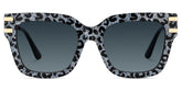 Lidia Square Gray Leopard Sunglasses