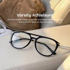 Isabelle Black Aviator Glasses