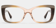 Leona Rectangle Brown Glasses