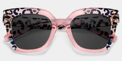 Malcolm Square PinkLeopard Glasses