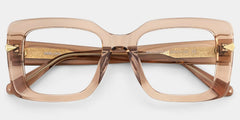 Neon Square Beige Glasses