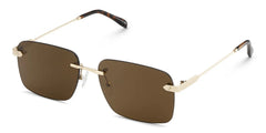 Rey Rectangle Gold Sunglasses