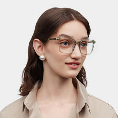 Zoe Square Green Glasses