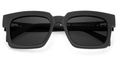 Amadeo Rectangle Black Sunglasses