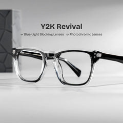Liam Rectangle Black Clear Glasses