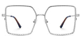 Toure Square Silver Diamond Cut Glasses