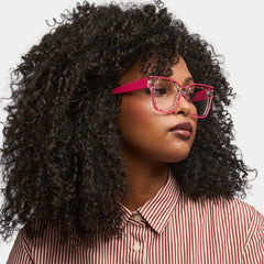 Zerica Square Rose Red Glasses