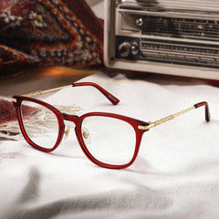 Laura Square Red Glasses