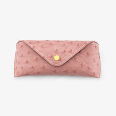 Ostrich Pattern Pink Eyeglasses Bag