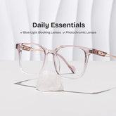 Chloe Square Pink Clear Glasses