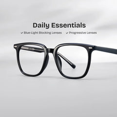 Eliza Square Black Glasses