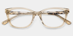 Cassia Beige Rectangle Glasses