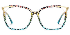 Sidibe Square Blue Leopard Glasses