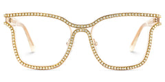 Shine Square Gold White Glasses