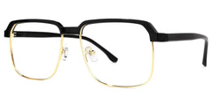 Cherron Browline Black-Gold Glasses