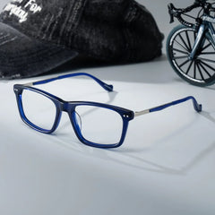 Cozy Rectangle Blue Glasses