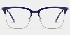 Cleo Browline Blue Silver Glasses