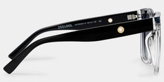 Ebony Square Black Clear Glasses