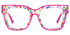 Zerica Square Rose Red Glasses