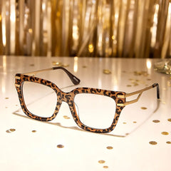 Lidia Square Leopard Glasses