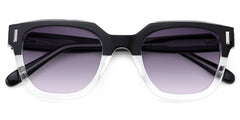 Nia Square Black Clear Sunglasses