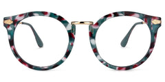 Quentina Round Blue Glasses