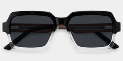 Jack Rectangle Black & Clear Sunglasses