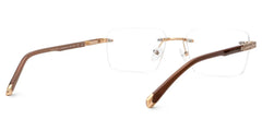Savitrie Rectangle Brown Glasses