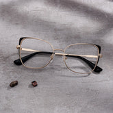 Tessa Cat-Eye Black Gold Glasses