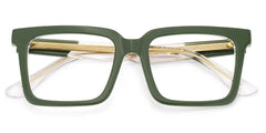 Hattie Rectangle Green Glasses