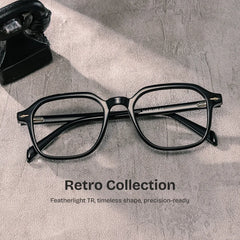 Josh Rectangle Black Glasses