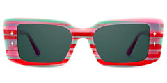 Gleam Rectangle Red Sunglasses