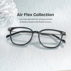 Florence Rectangle Black Glasses