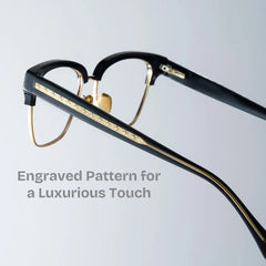 Ellis Browline Black Gold Glasses