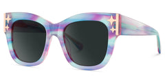 Minfia Square Blue Purple Glasses