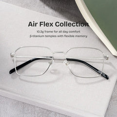Leah Rectangle Silver Glasses