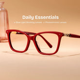Theo Rectangle Red Glasses