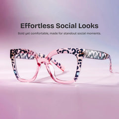 Malcolm Square Pink Leopard Glasses